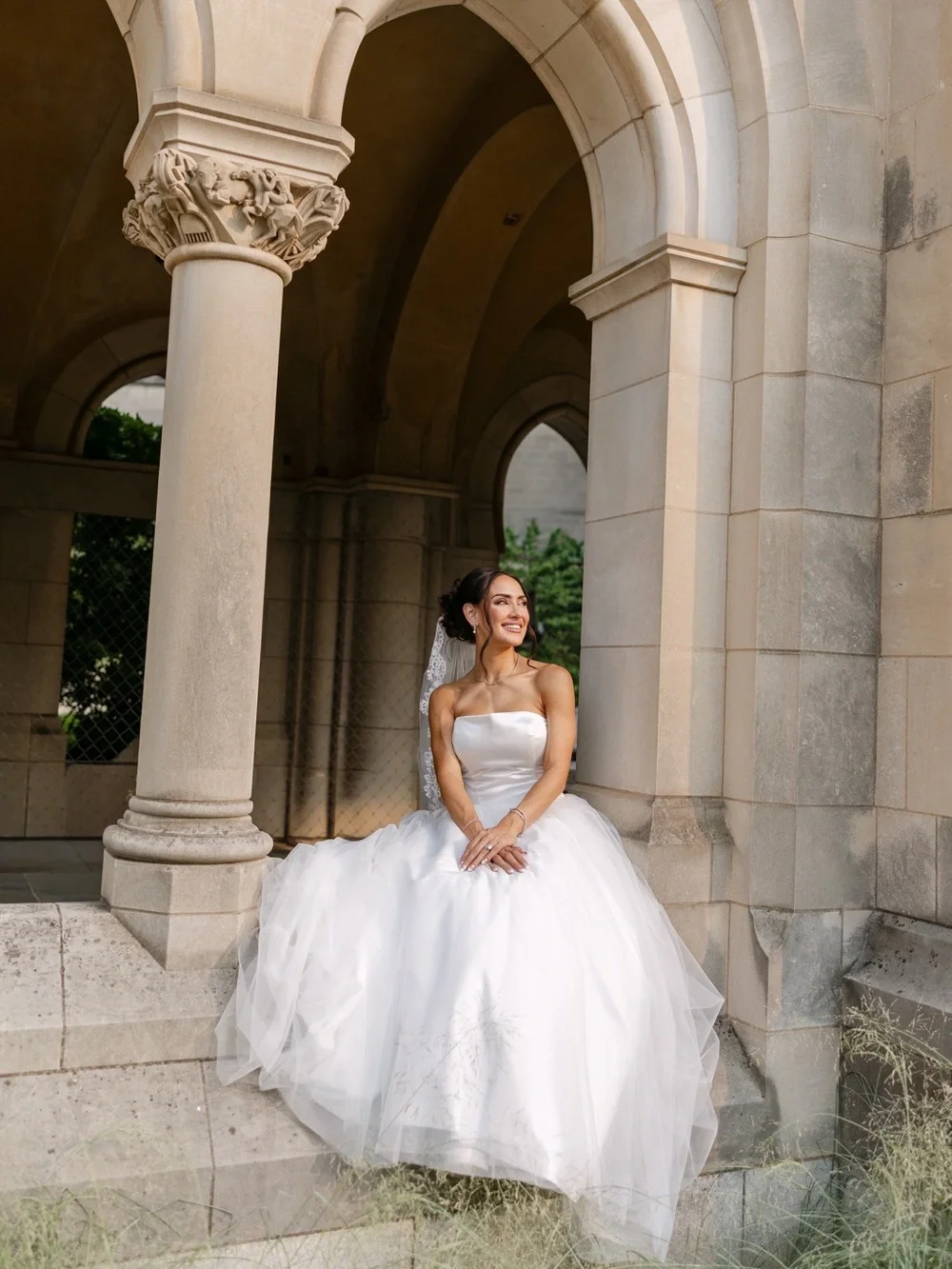 Timeless silk and tulle wedding dress